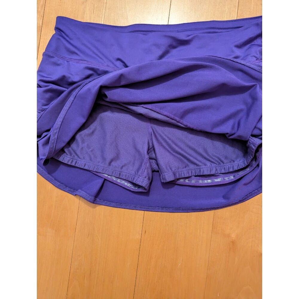 Athleta purple ruffle tier layer skirt skort Large Swagger Skirt - Picture 2 of 5